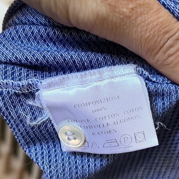 Paul Stuart Printed Blue and White Short Sleeve Polo Shirt XXL - Picture 7 of 8